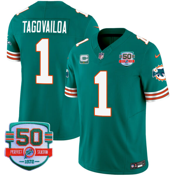 Men's Dolphins Throwback Vapor Jersey V2 - All Stitched - Image 17