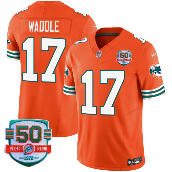 Men's Dolphins Throwback Vapor Jersey V2 - All Stitched - Image 42