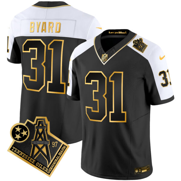 Men's Titans 1997 Throwback Gold Vapor Jersey - All Stitched - Image 6