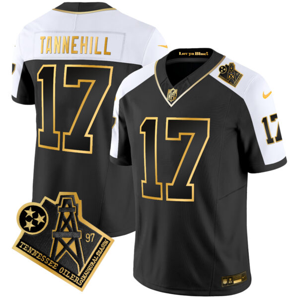 Men's Titans 1997 Throwback Gold Vapor Jersey - All Stitched - Image 2