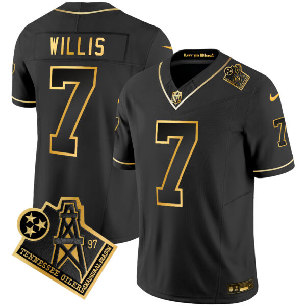 Men's Titans 1997 Throwback Gold Vapor Jersey - All Stitched - Image 19