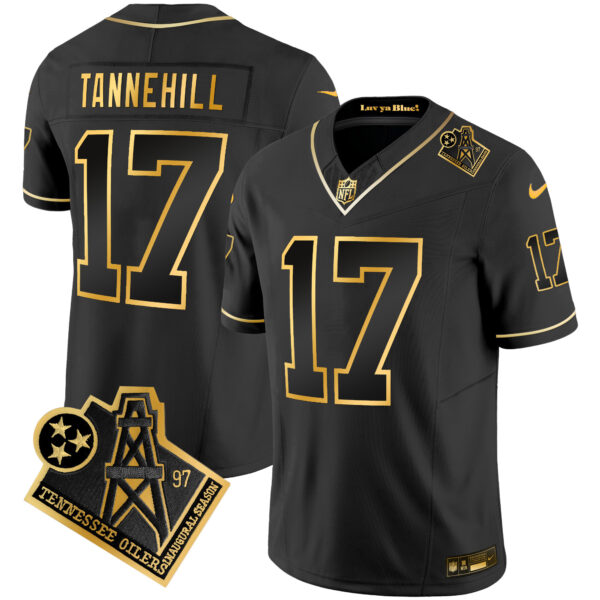 Men's Titans 1997 Throwback Gold Vapor Jersey - All Stitched - Image 16