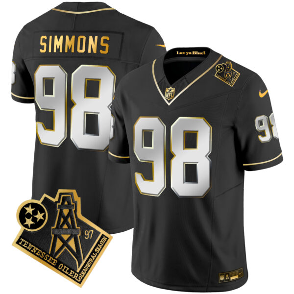 Men's Titans 1997 Throwback Gold Vapor Jersey - All Stitched - Image 11