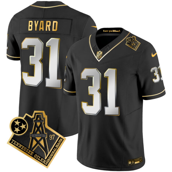 Men's Titans 1997 Throwback Gold Vapor Jersey - All Stitched - Image 13