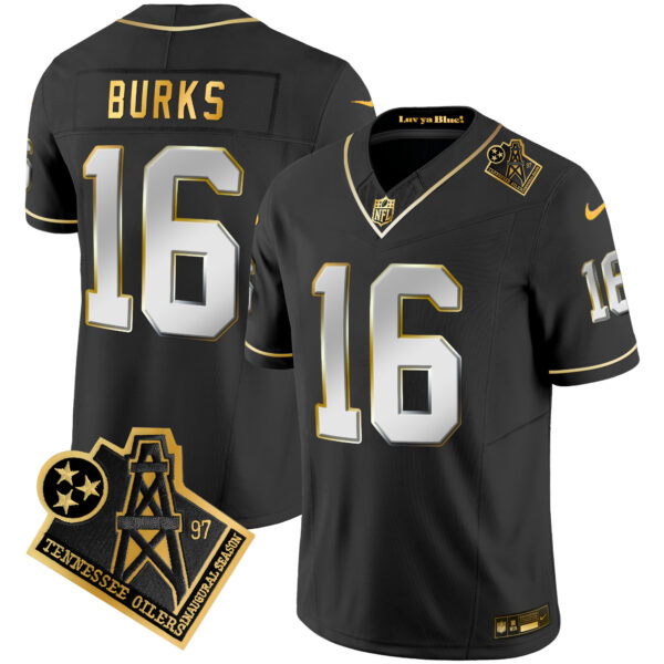 Men's Titans 1997 Throwback Gold Vapor Jersey - All Stitched - Image 10