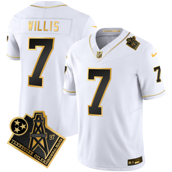 Men's Titans 1997 Throwback Gold Vapor Jersey - All Stitched - Image 26