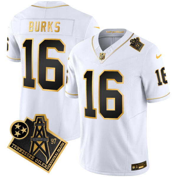 Men's Titans 1997 Throwback Gold Vapor Jersey - All Stitched - Image 24