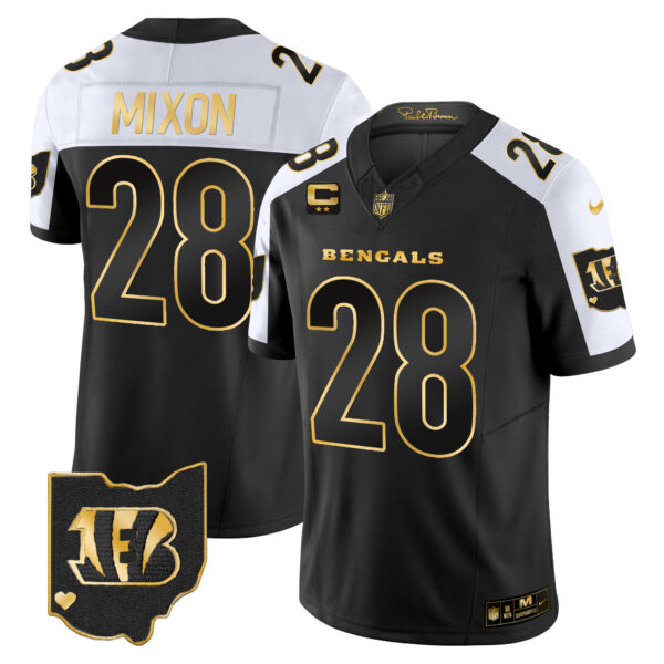 Men's Bengals Ohio Patch Gold Vapor Limited Jersey - All Stitched - Image 4
