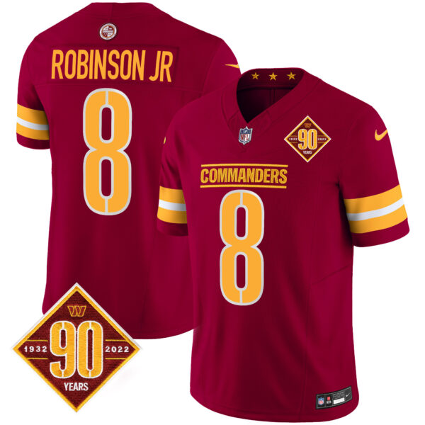 Men's Washington Commanders 90th Anniversary Patch Vapor Jersey V2 - All Stitched - Image 17