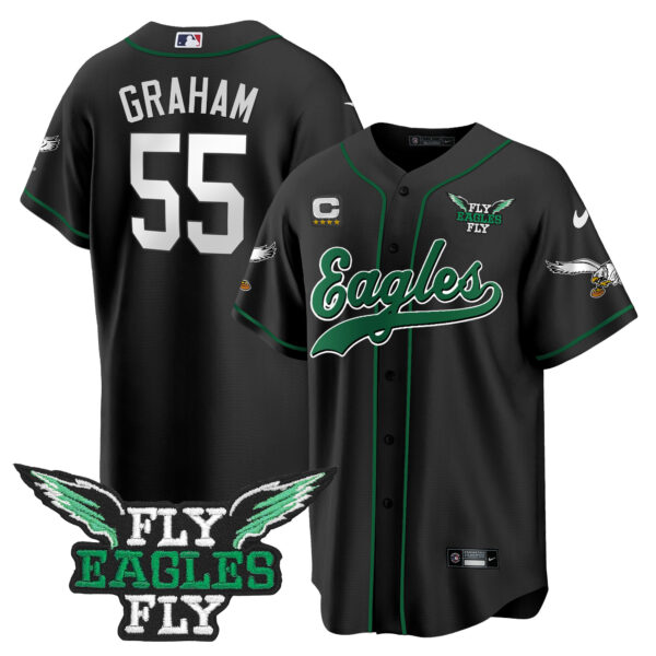 Men's Fly Eagles Fly Patch Throwback Kelly Green Baseball Jersey - All Stitched - Image 48