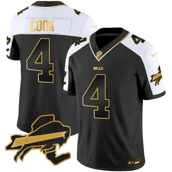 Men's Bills New York Patch Gold Vapor Limited Jersey - All Stitched - Image 2