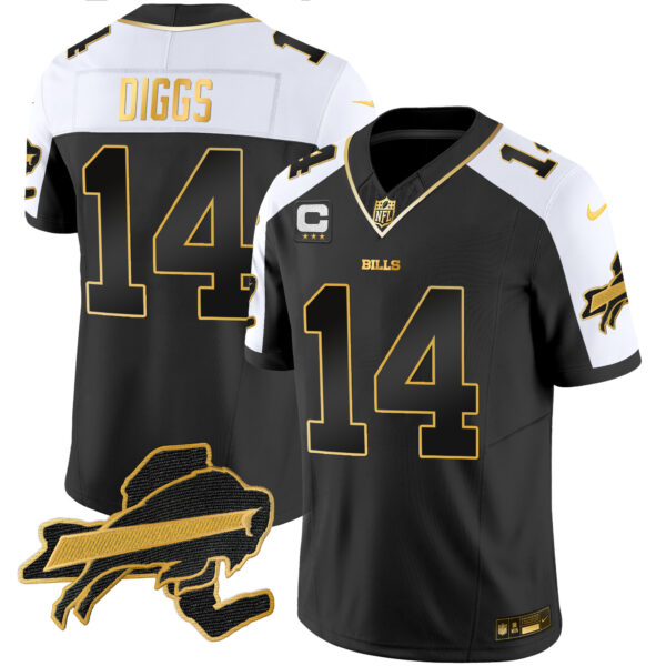 Men's Bills New York Patch Gold Vapor Limited Jersey - All Stitched - Image 3