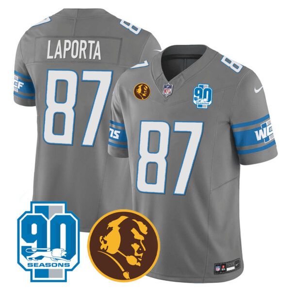 Men's Detroit Lions 90th & John Madden Patch Jersey - All Stitched - Image 30