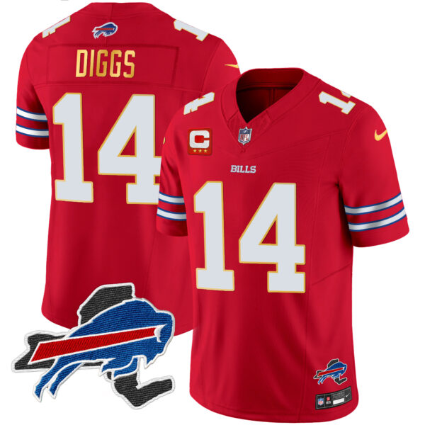 Men's Bills New York Patch Gold Trim Vapor Jersey - All Stitched - Image 21