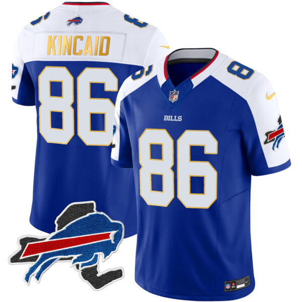 Men's Bills New York Patch Gold Trim Vapor Jersey - All Stitched - Image 12