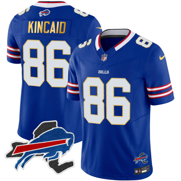 Men's Bills New York Patch Gold Trim Vapor Jersey - All Stitched - Image 18