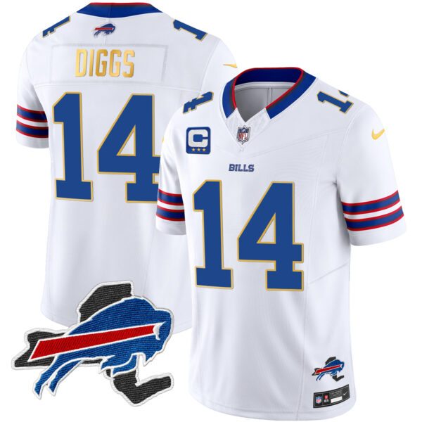 Men's Bills New York Patch Gold Trim Vapor Jersey - All Stitched - Image 27