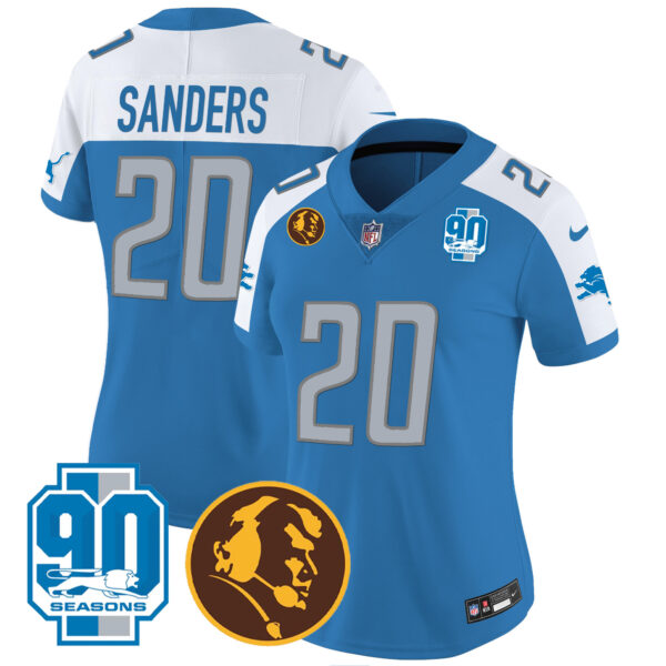 Women's Detroit Lions 90th & John Madden Patch Jersey - All Stitched - Image 11