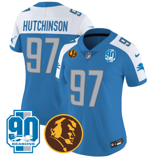 Women's Detroit Lions 90th & John Madden Patch Jersey - All Stitched - Image 7