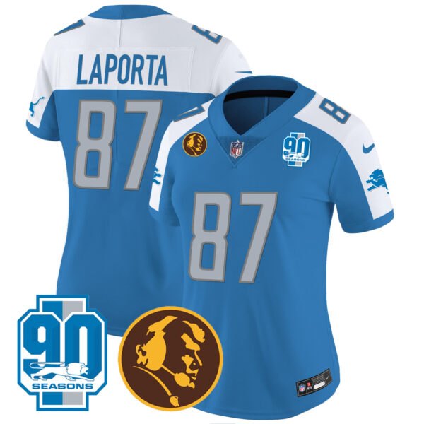 Women's Detroit Lions 90th & John Madden Patch Jersey - All Stitched - Image 12