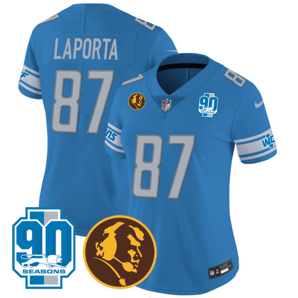 Women's Detroit Lions 90th & John Madden Patch Jersey - All Stitched - Image 18