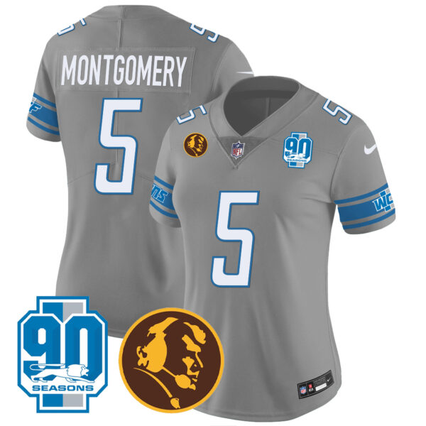 Women's Detroit Lions 90th & John Madden Patch Jersey - All Stitched - Image 22
