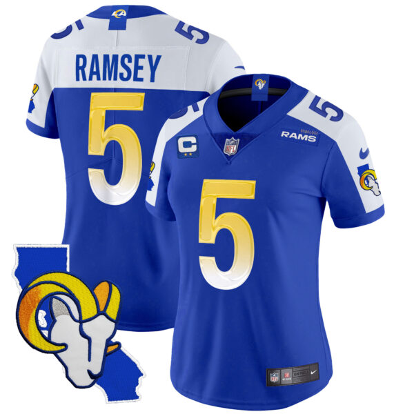 Women's Rams California Patch Vapor Limited Jersey - All Stitched - Image 12