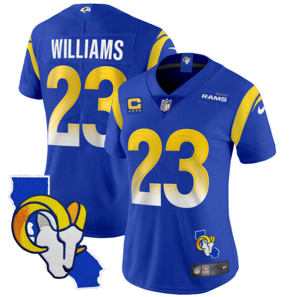 Women's Rams California Patch Vapor Limited Jersey - All Stitched - Image 16
