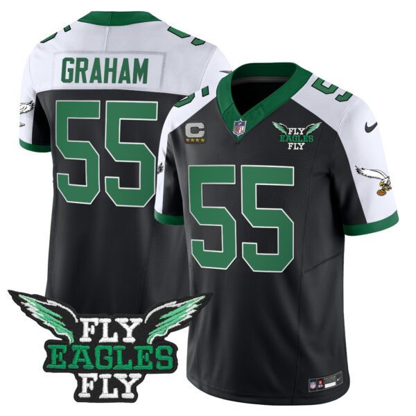 Men's Fly Eagles Fly Patch Throwback Kelly Green Vapor Jersey - All Stitched - Image 4