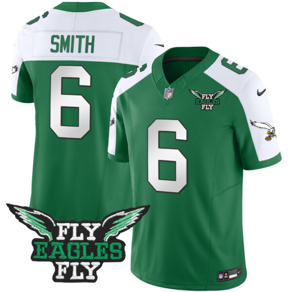 Men's Fly Eagles Fly Patch Throwback Kelly Green Vapor Jersey - All Stitched - Image 12