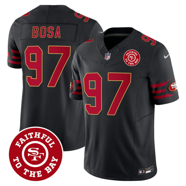 Men's 49ers Throwback Faithful To The Bay Patch Vapor Limited Jersey - All Stitched - Image 37