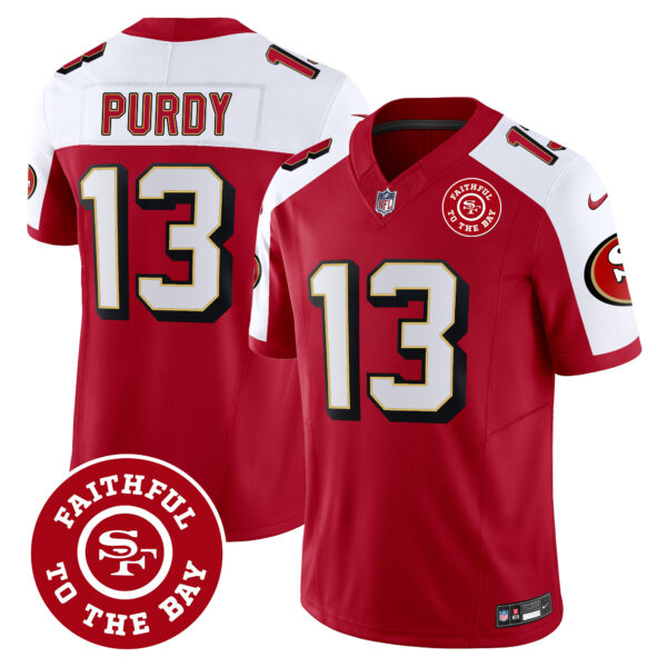 Men's 49ers Throwback Faithful To The Bay Patch Vapor Limited Jersey - All Stitched - Image 3