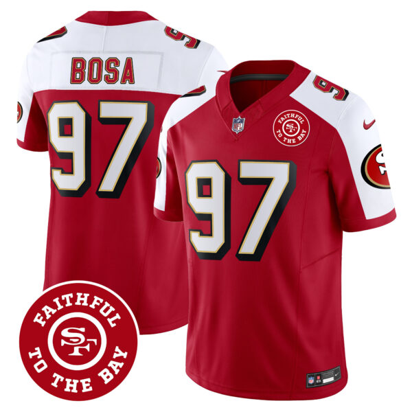 Men's 49ers Throwback Faithful To The Bay Patch Vapor Limited Jersey - All Stitched - Image 7