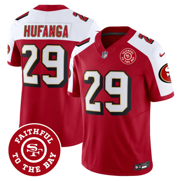 Men's 49ers Throwback Faithful To The Bay Patch Vapor Limited Jersey - All Stitched - Image 10