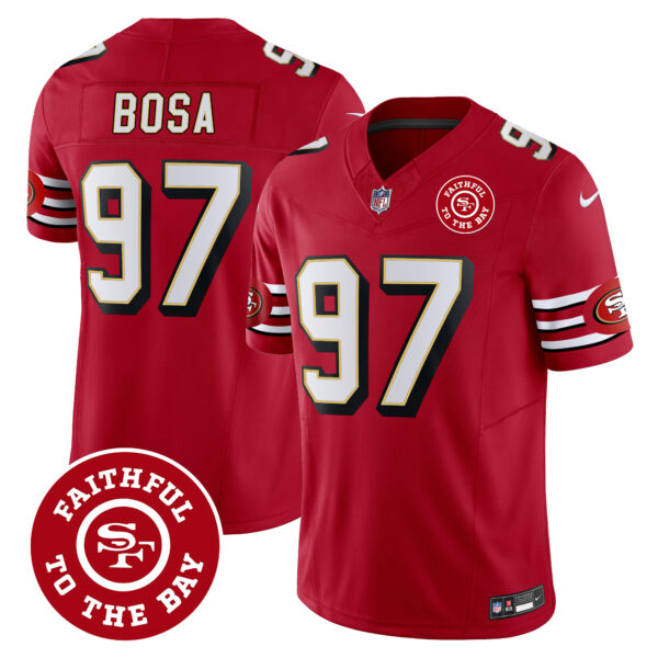 Men's 49ers Throwback Faithful To The Bay Patch Vapor Limited Jersey - All Stitched - Image 17