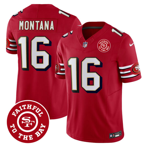 Men's 49ers Throwback Faithful To The Bay Patch Vapor Limited Jersey - All Stitched - Image 18