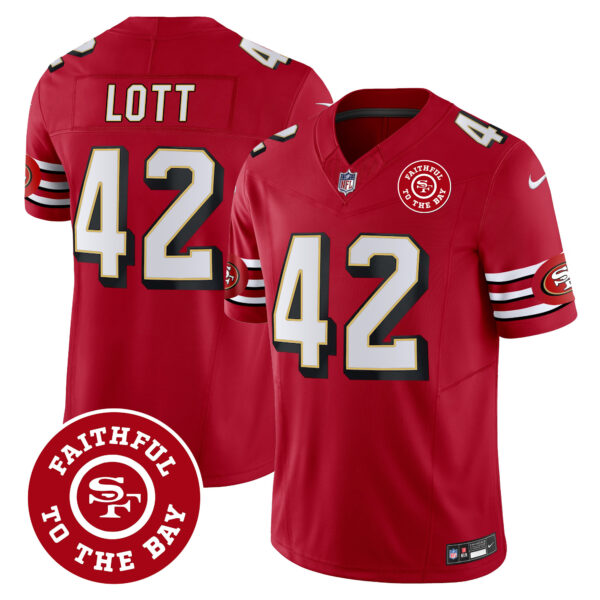 Men's 49ers Throwback Faithful To The Bay Patch Vapor Limited Jersey - All Stitched - Image 19