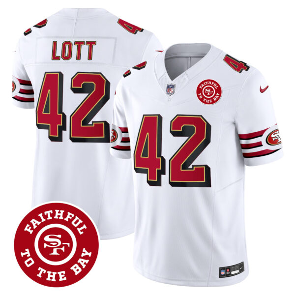Men's 49ers Throwback Faithful To The Bay Patch Vapor Limited Jersey - All Stitched - Image 29