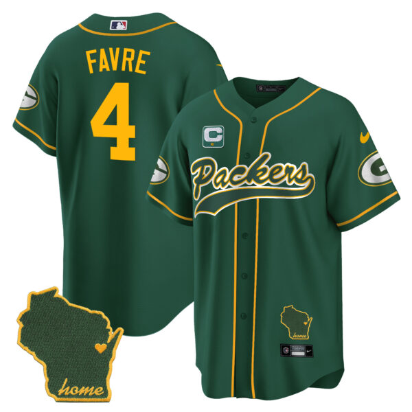 Men's Packers Home Patch Baseball Jersey - All Stitched - Image 12