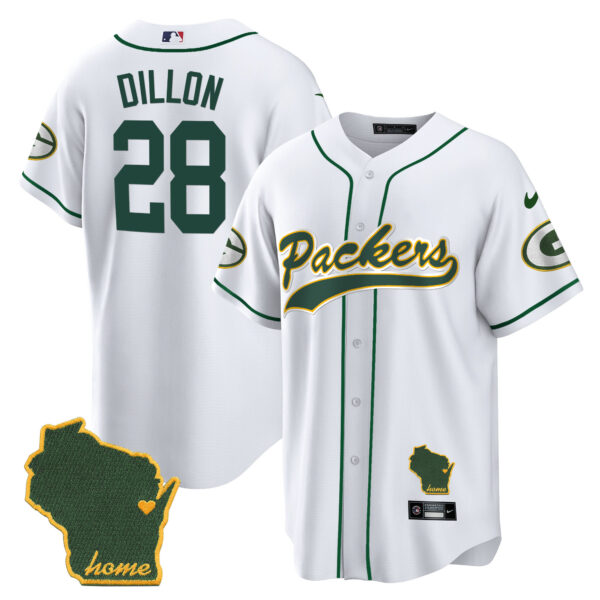 Men's Packers Home Patch Baseball Jersey - All Stitched - Image 16
