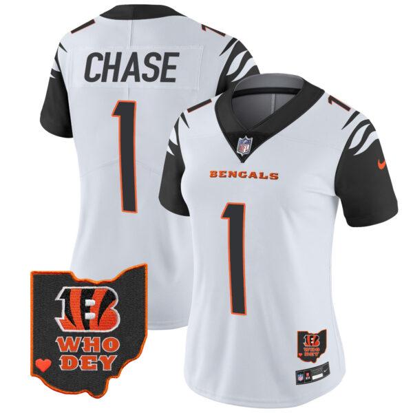 Women's Bengals Ohio Patch Vapor Limited Jersey V2 - All Stitched - Image 30