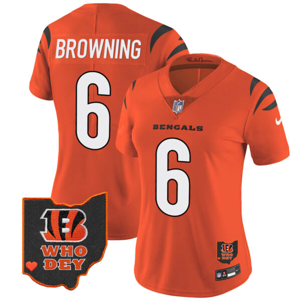 Women's Bengals Ohio Patch Vapor Limited Jersey V2 - All Stitched - Image 27