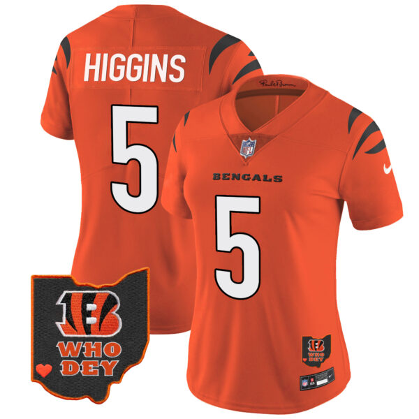 Women's Bengals Ohio Patch Vapor Limited Jersey V2 - All Stitched - Image 26