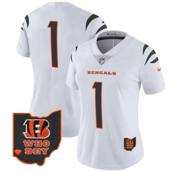 Women's Bengals Ohio Patch Vapor Limited Jersey V2 - All Stitched - Image 14