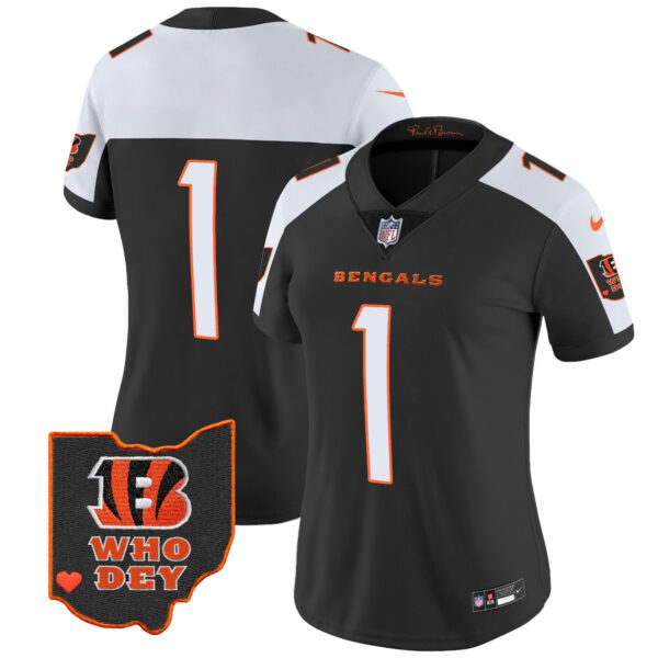 Women's Bengals Ohio Patch Vapor Limited Jersey V2 - All Stitched - Image 7