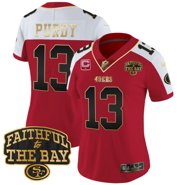 Women's 49ers Faithful To The Bay Patch Vapor Limited Jersey V8 - All Stitched - Image 43