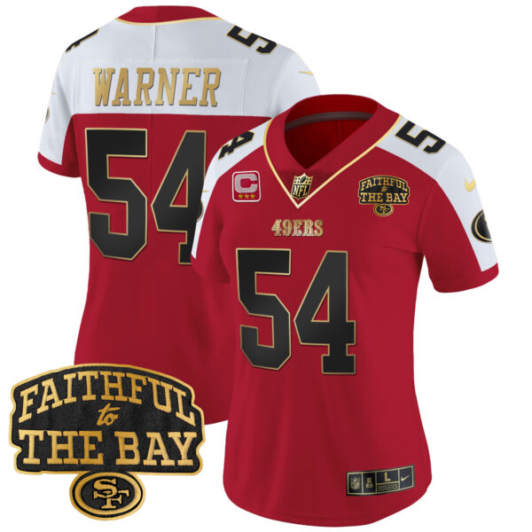 Women's 49ers Faithful To The Bay Patch Vapor Limited Jersey V8 - All Stitched - Image 45