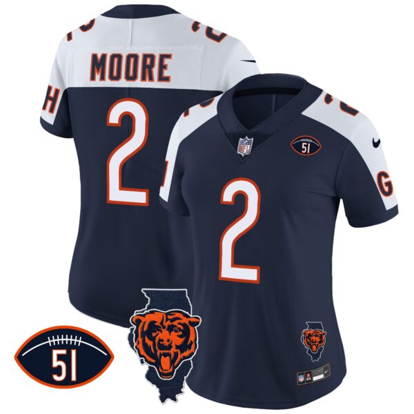 Women's Bears Illinois Patch Vapor Jersey - All Stitched - Image 4