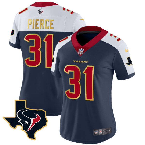 Women's Houston Texans Gold Trim Vapor Jersey - All Stitched - Image 3