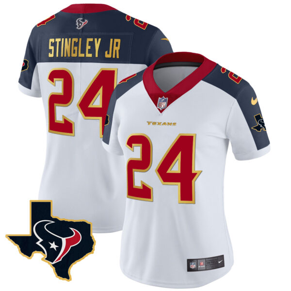 Women's Houston Texans Gold Trim Vapor Jersey - All Stitched - Image 32